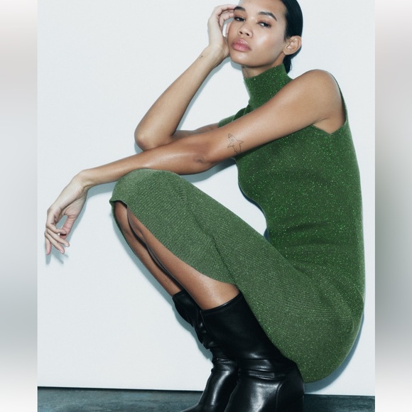ZARA BLOGGERS FAV KNIT DRESS WITH METALLIC THREAD - Picture 10 of 13